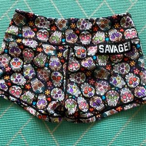 Savage Barbell Sugar Skull shorts